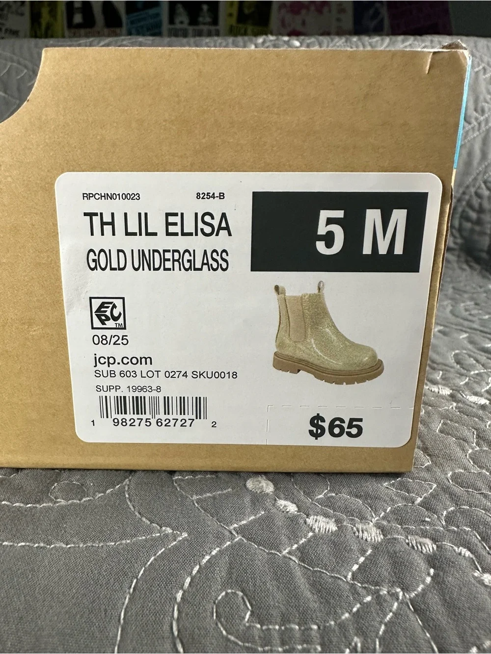 Thereabouts Toddler Girls Lil Elisa Gold Chelsea Boots NWT Size Toddler 5